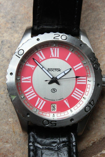 Russian Mechanical Automatic Wrist Watch Vostok Megapolis Prestige Rare 560256