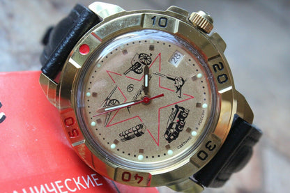 Vostok Komandirsky Military Wrist Watch # 439213 NEW