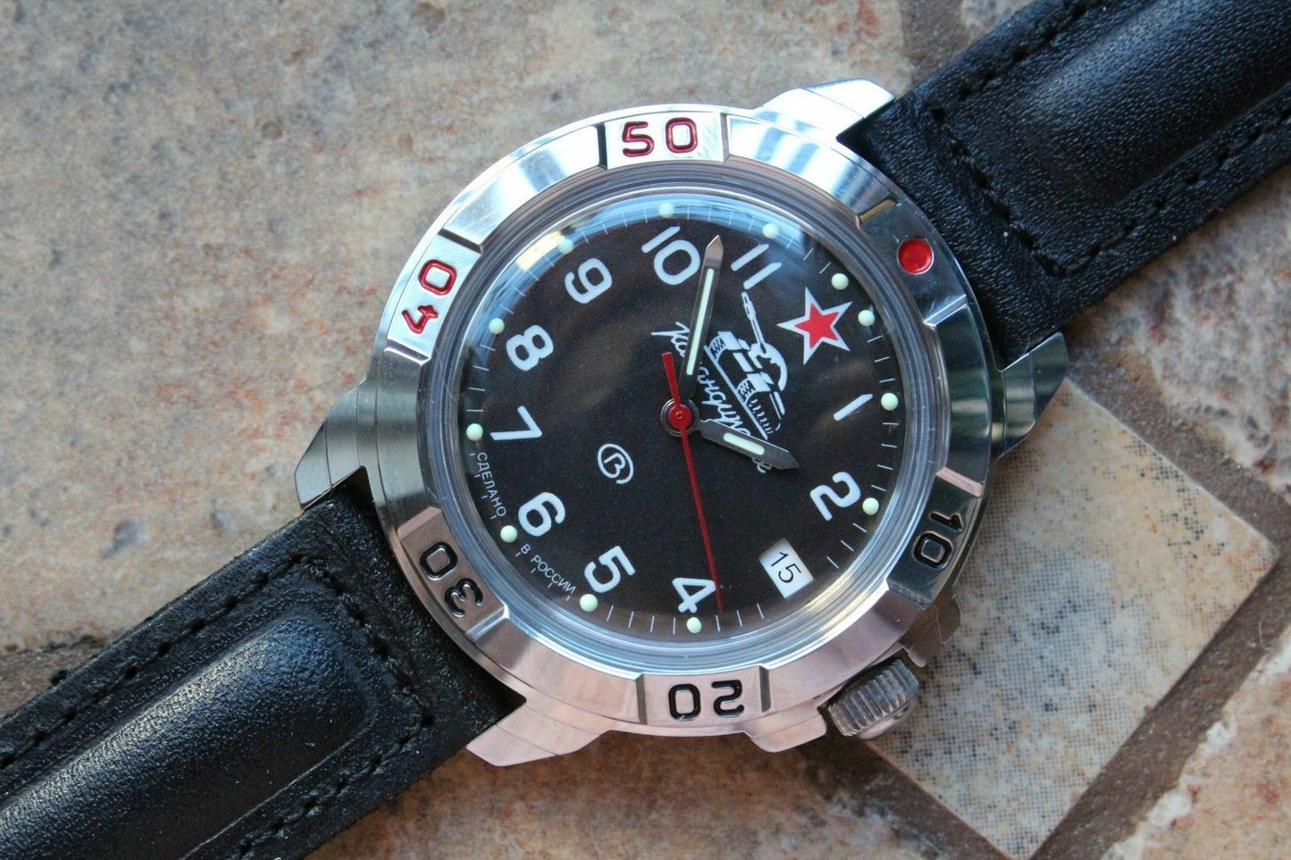 Vostok Komandirsky Military Wrist Watch # 431306 NEW