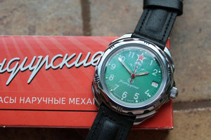 Vostok Komandirsky Russian Military Wrist Watch # 211307 NEW