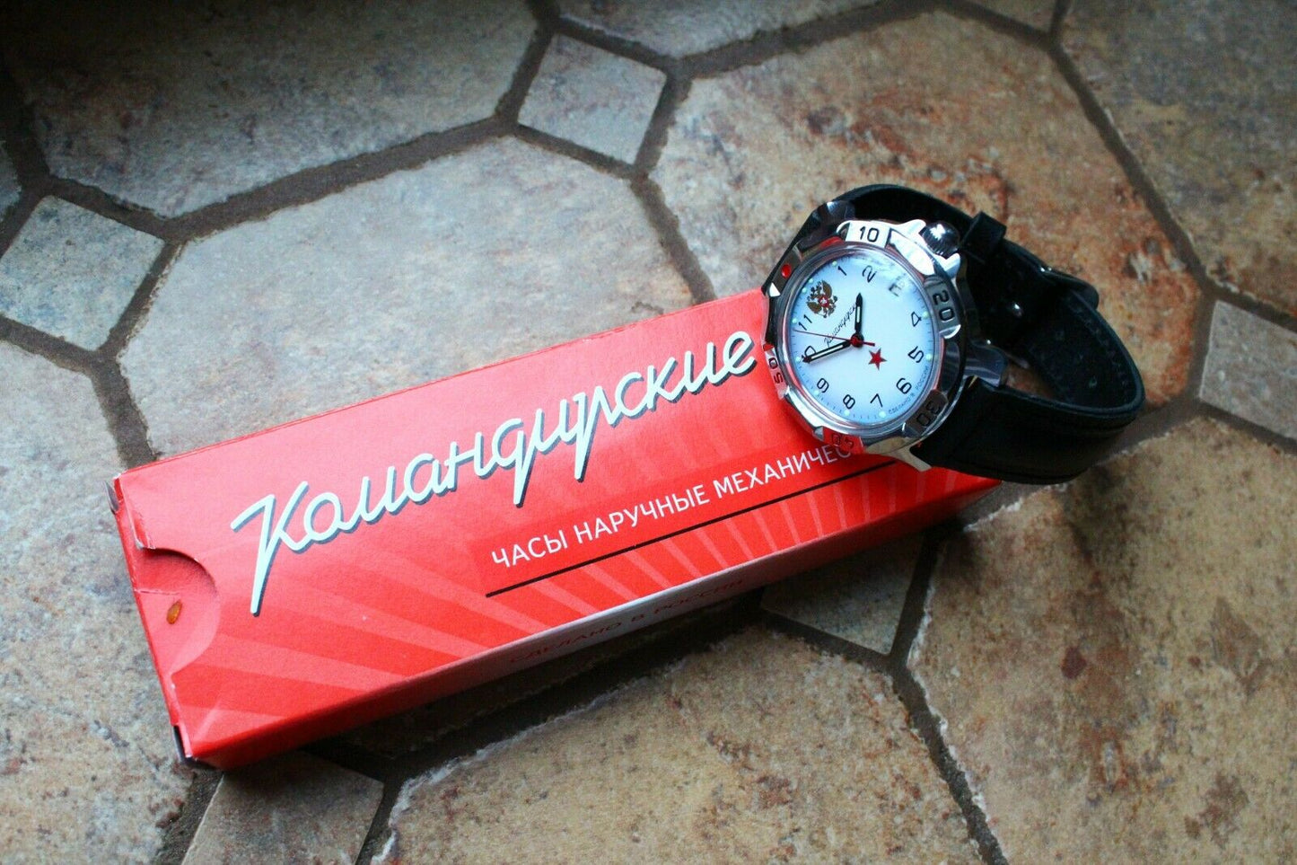 Vostok Komandirskie Mechanical Military Russian wrist watch Star Eagle 811323