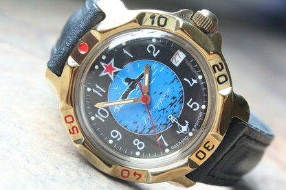 Vostok Komandirsky 819163 Russian Mechanical Military Wrist Watch Submarine Boat