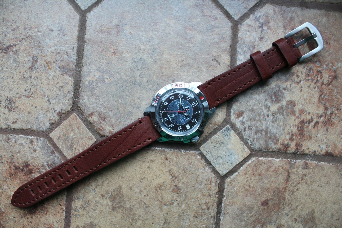 Vostok Komandirsky Military Wrist Watch Premium Leather Band # 431831-l2 NEW