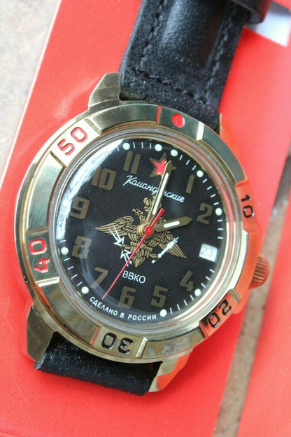 Vostok Komandirsky Russian Military Wrist Watch Aerospace Defense Forces 439632