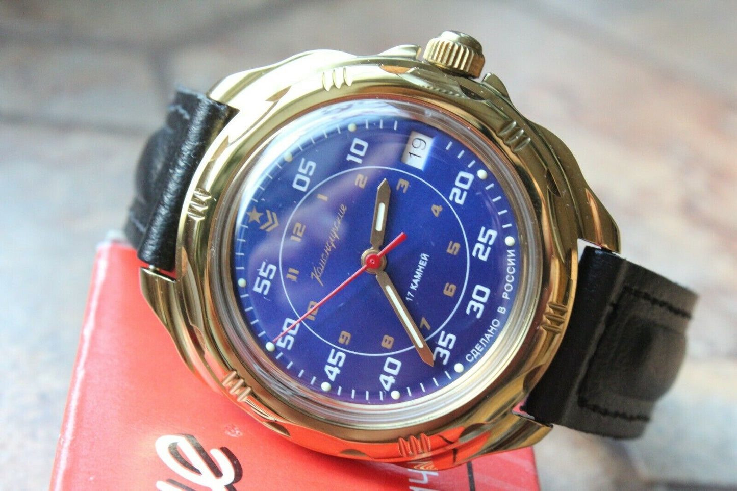 Vostok Komandirskie 219181 Mechanical Russian wrist watch Blue Dial