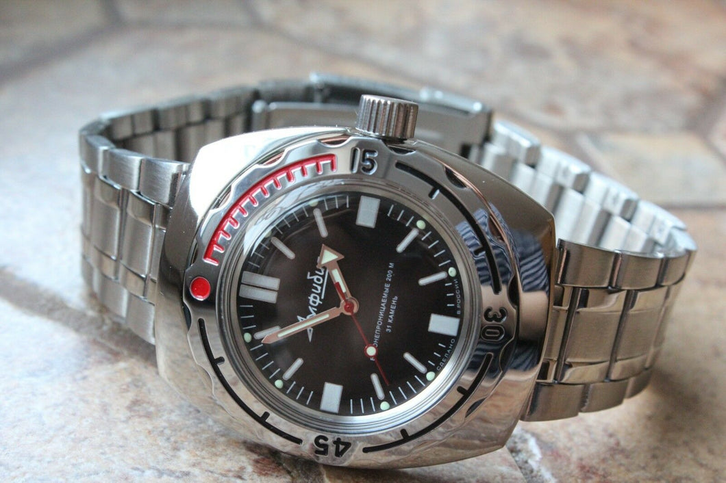 Vostok Amphibian 1967 Russian wrist watch Matte/Gloss 090916