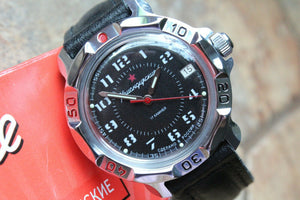 Vostok Komandirsky Russian Mechanical Military Wrist Watch Red Star 811186