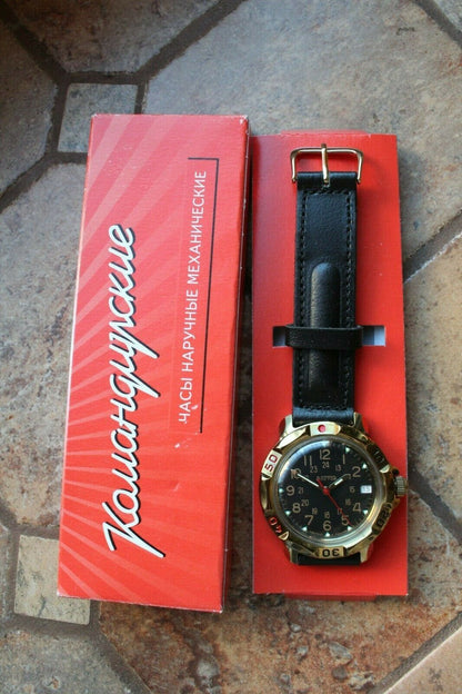 Vostok Komandirsky 819782 Russian Mechanical Military Wrist Watch 24 Hours
