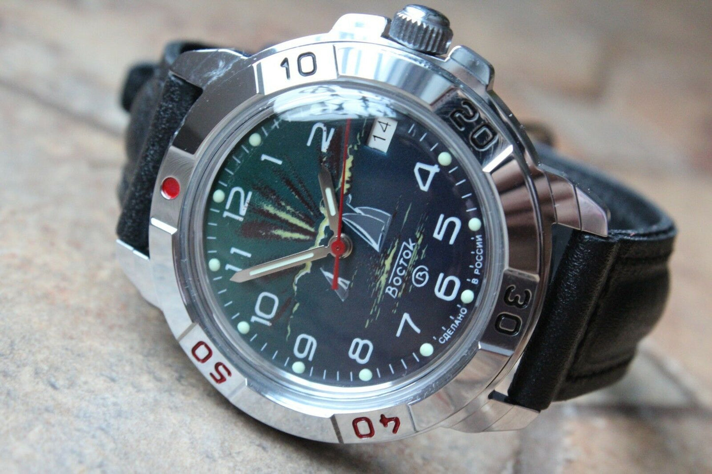 Vostok Komandirsky Military Wrist Watch # 431976 NEW