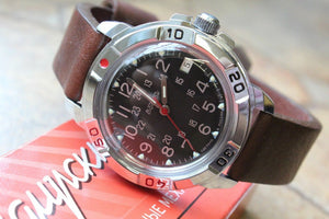 Vostok Komandirsky Military Wrist Watch Premium Leather Band # 431783-L1 NEW