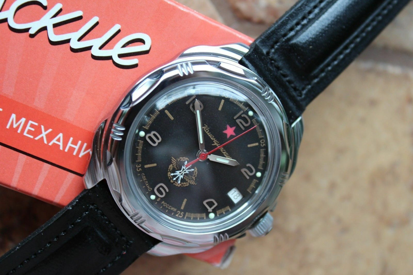Vostok Komandirsky Russian Military Wrist Watch # 211296 NEW