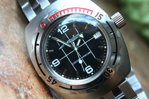 Russian Mechanical Automatic Wrist Watch VOSTOK AMPHIBIAN DIVER Custom 090375