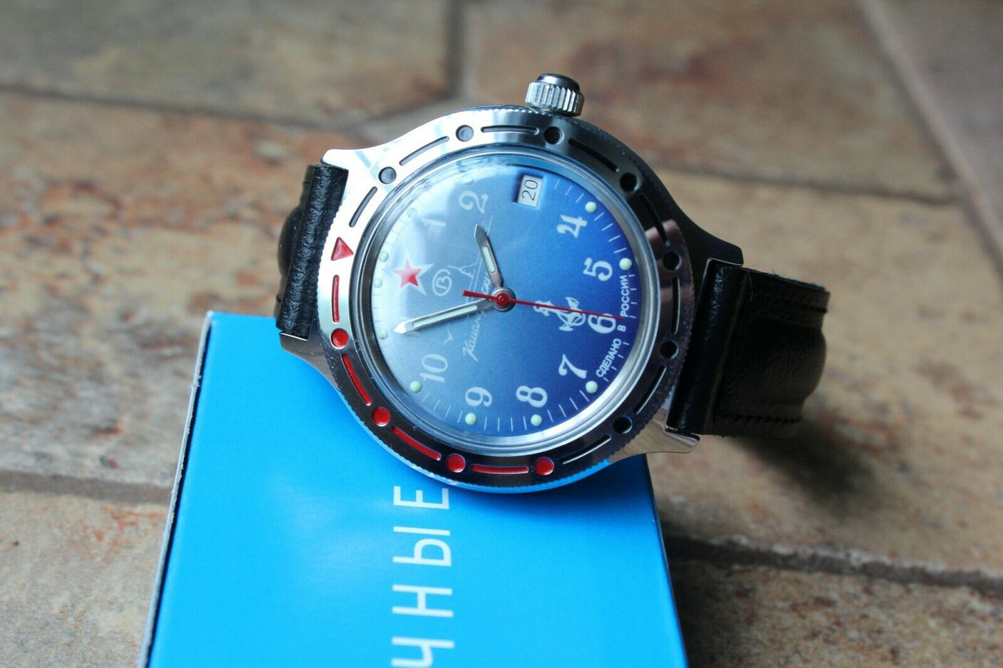 Vostok Komandirsky Auto Russian Military Wrist Watch # 921289 NEW