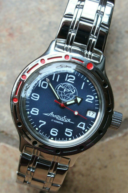 Russian Mechanical Automatic Wrist Watch VOSTOK AMPHIBIAN DIVE GRU 420866