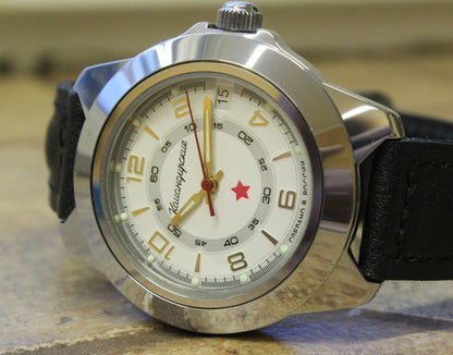 Vostok Komandirsky Auto Russian Military Wrist Watch # 641686 NEW
