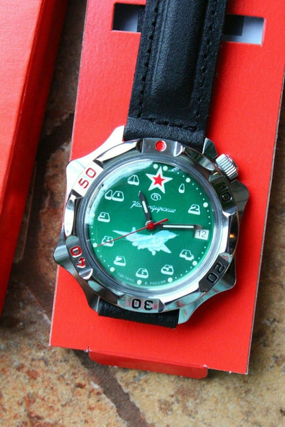 Vostok Komandirsky Russian Military Wrist Watch # 531124 NEW