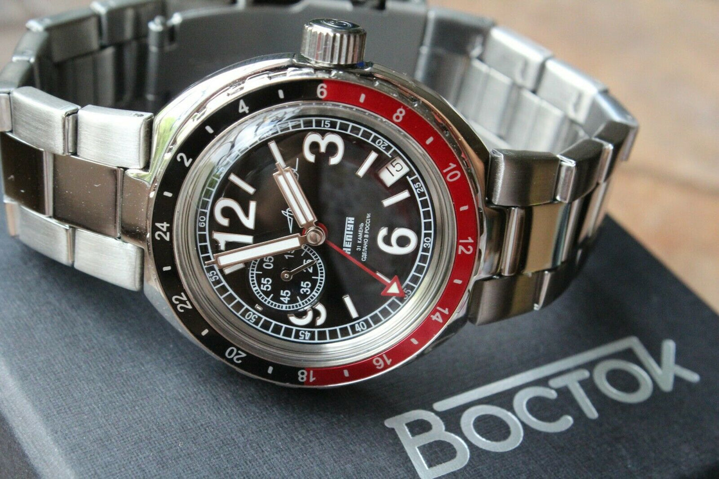 Vostok Amphibian Neptune Russian Mechanical Diver Auto men's wrist watch 960762