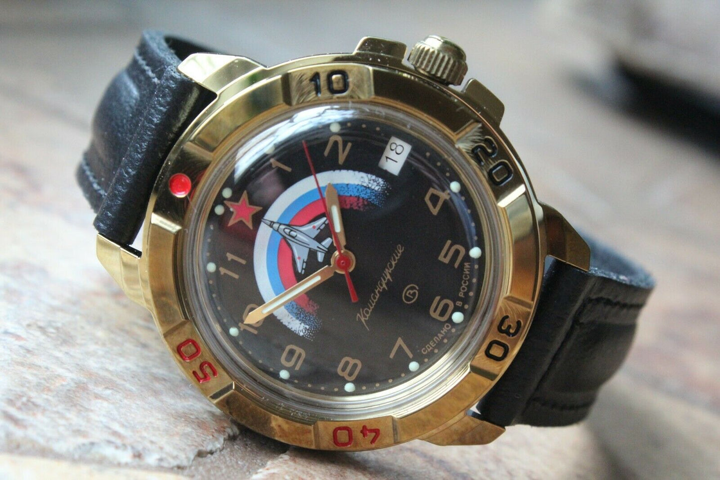 Vostok Komandirsky Military Wrist Watch # 439608 NEW