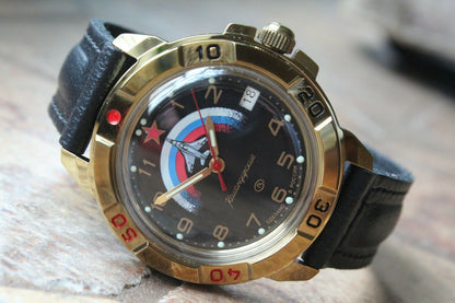 Vostok Komandirsky Military Wrist Watch # 439608 NEW