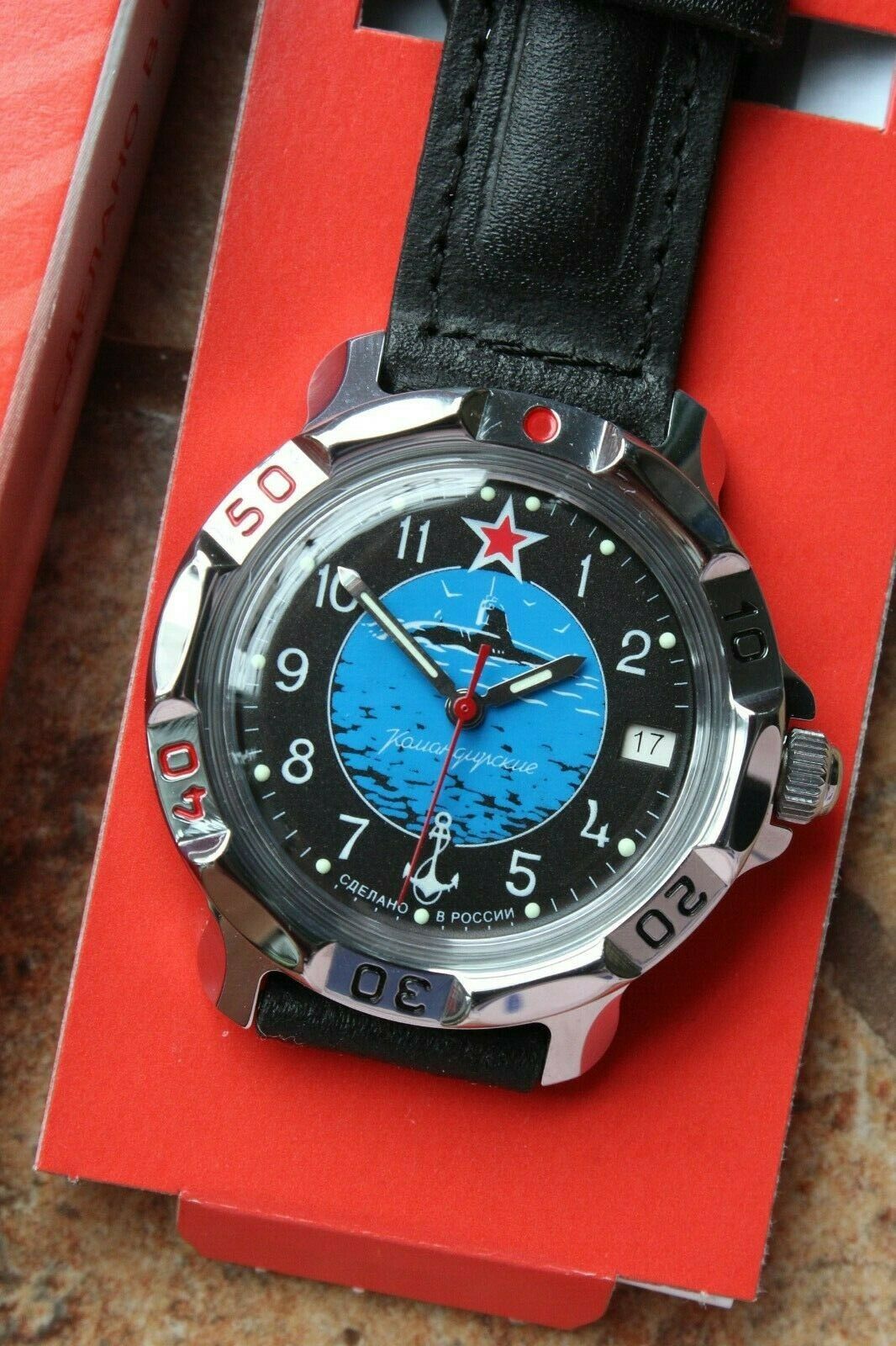 Vostok Komandirsky Russian Mechanical Military Wrist Watch Submarine 811163