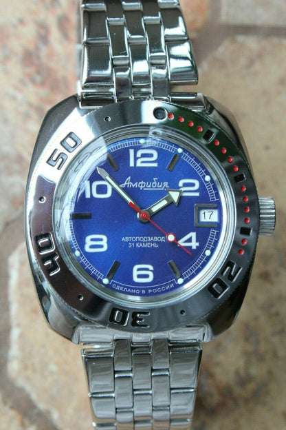 Russian Mechanical Automatic Wrist Watch VOSTOK AMPHIBIAN DIVER 710432