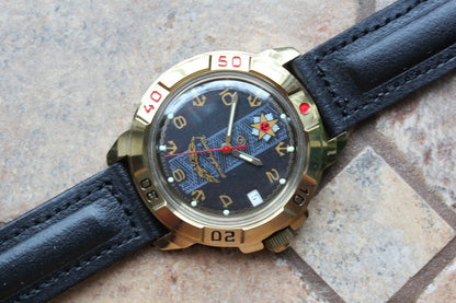 Vostok Komandirsky Military Wrist Watch # 439471 NEW