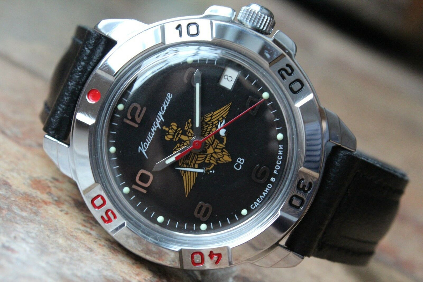 Vostok Komandirsky Military Wrist Watch # 431627 NEW
