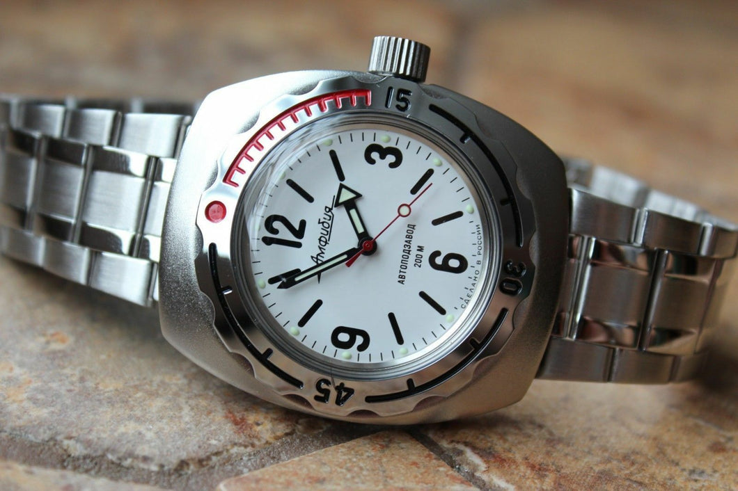 Russian Mechanical Automatic Wrist Watch VOSTOK AMPHIBIAN DIVER 090486