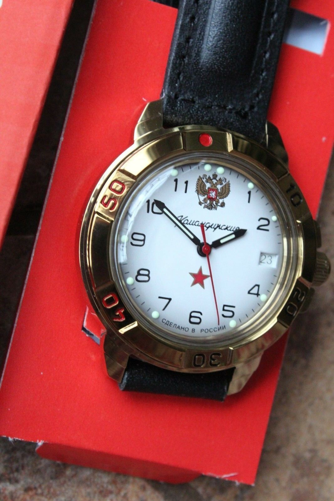 Vostok Komandirsky Military Wrist Watch # 439322 NEW
