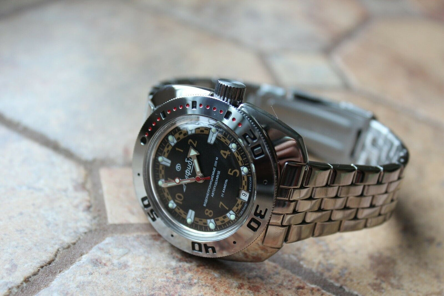 Russian Mechanical Automatic Wrist Watch VOSTOK AMPHIBIAN DIVER 710469