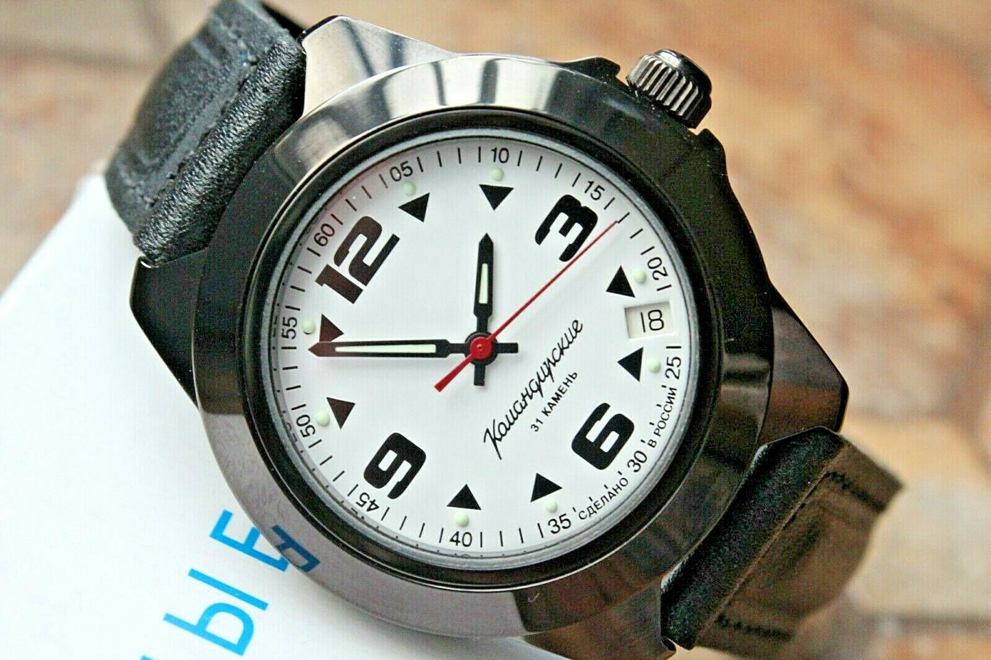 Vostok Komandirsky Mechanical Auto Russian Military Wrist Watch # 646580 NEW