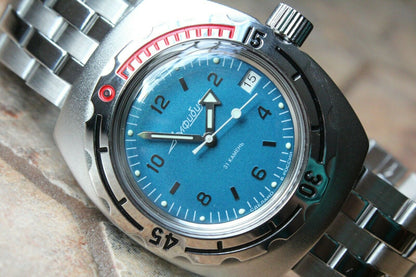 Russian Mechanical Automatic Wrist Watch VOSTOK AMPHIBIAN DIVER Custom 090367