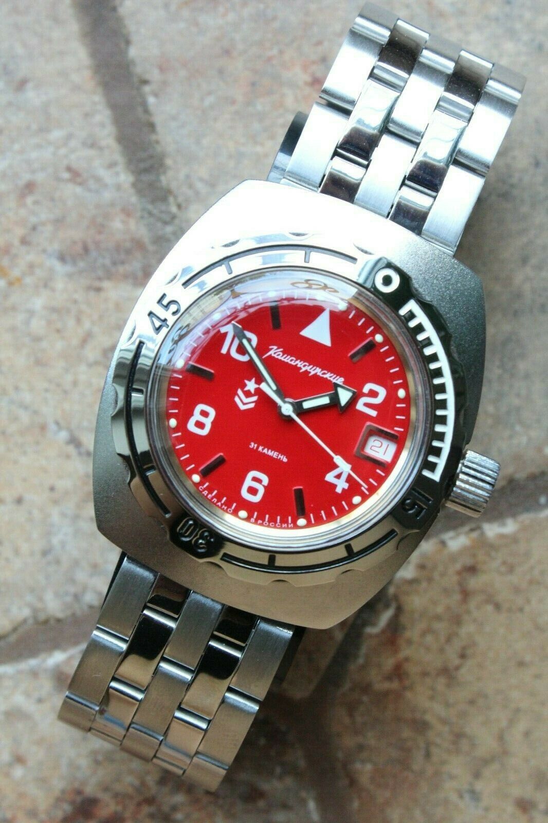 Russian Mechanical Automatic Wrist Watch VOSTOK AMPHIBIAN DIVER Custom 090841