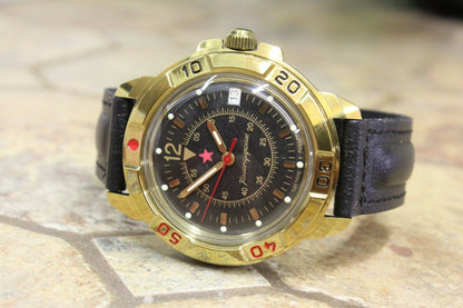 Vostok Komandirsky Military Wrist Watch # 439399 NEW