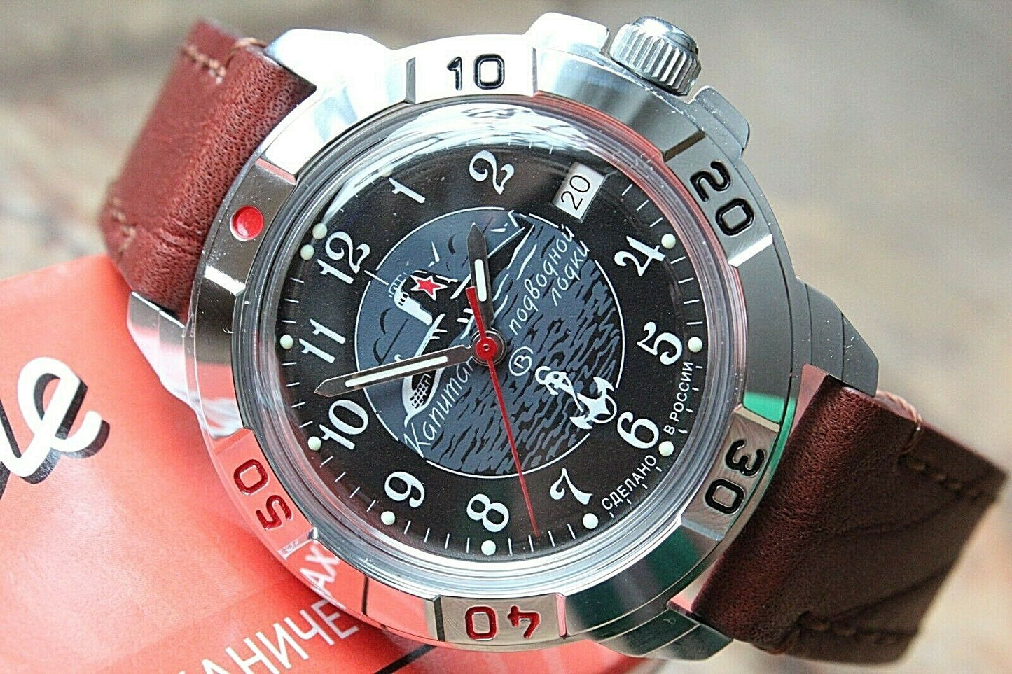 Vostok Komandirsky Military Wrist Watch Premium Leather Band # 431831-l2 NEW