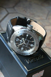 Vostok Amphibian Diver Russian wrist watch Leather Band 150375-L1