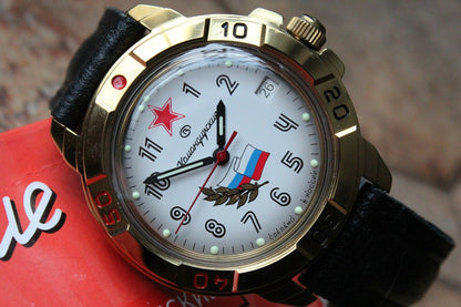 Vostok Komandirsky Military Wrist Watch # 439277 NEW