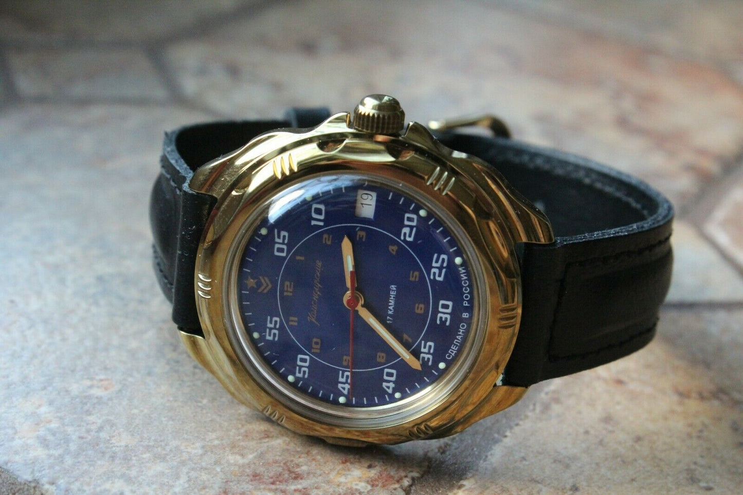 Vostok Komandirskie 219181 Mechanical Russian wrist watch Blue Dial