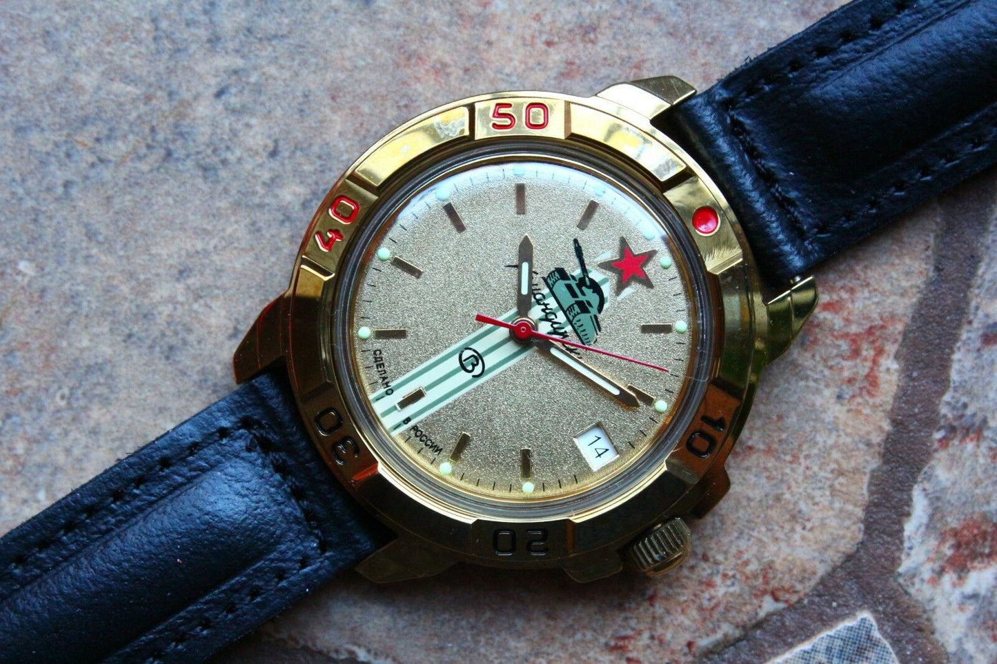 Vostok Komandirsky Military Wrist Watch # 439072 NEW
