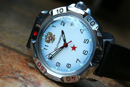 Vostok Komandirskie Mechanical Military Russian wrist watch Star Eagle 811323