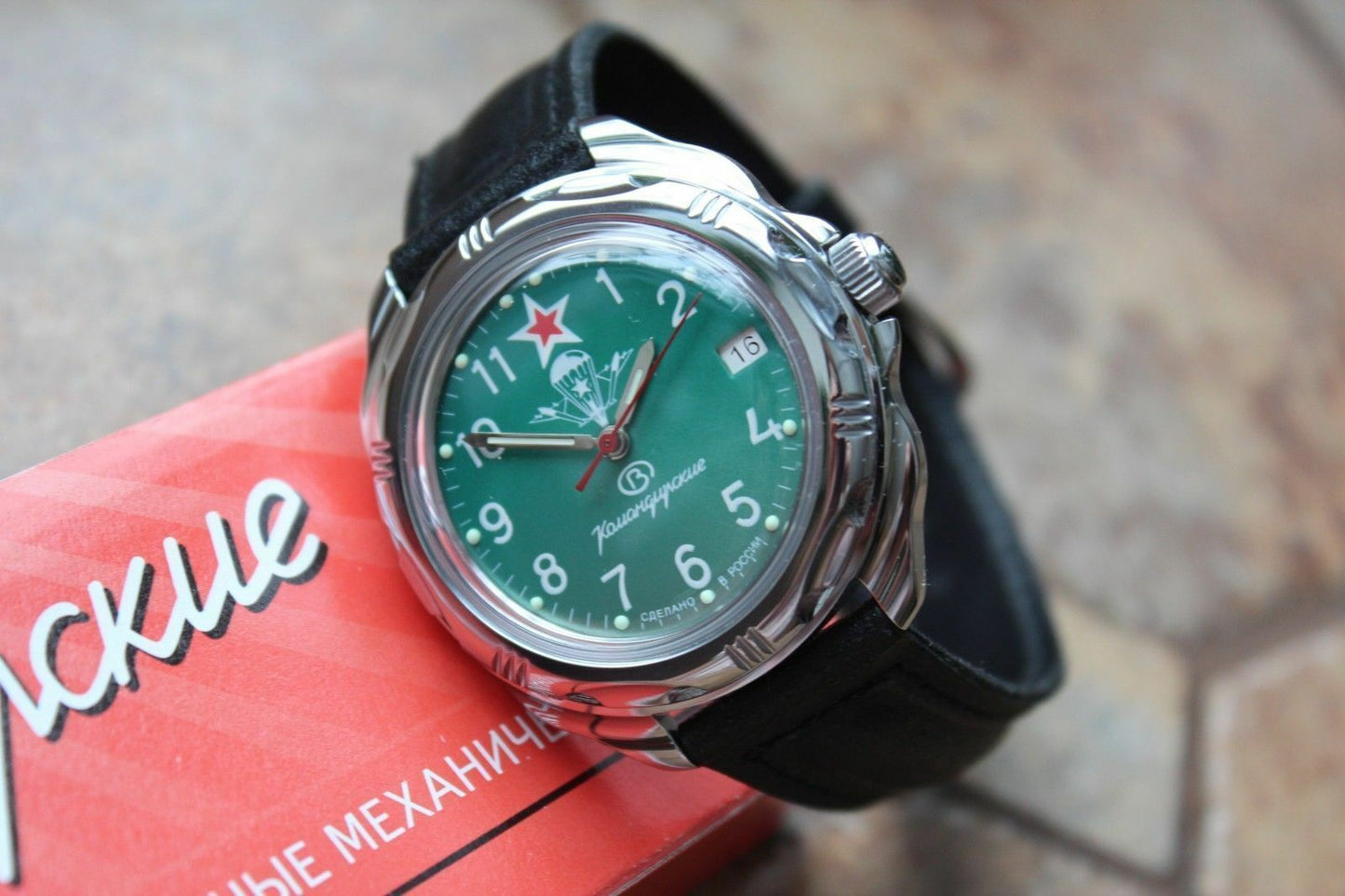 Vostok Komandirsky Russian Military Wrist Watch # 211307 NEW