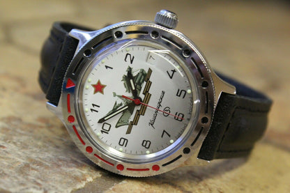 Vostok Komandirsky Auto Russian Military Wrist Watch # 921823 NEW