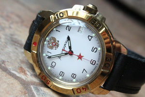 Vostok Komandirsky Military Wrist Watch # 439322 NEW