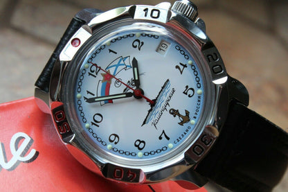 Vostok Komandirsky Russian Mechanical Military Wrist Watch NAVY VMF 811241