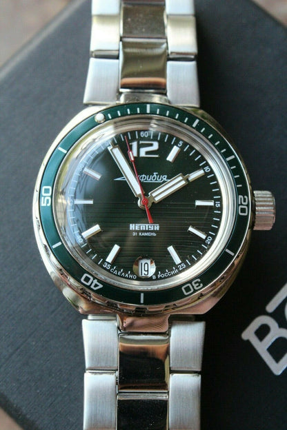Vostok Amphibian Neptun 960758 Mechanical Automatic Diver Russian wrist watch