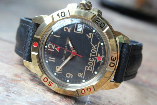 Vostok Komandirsky Military Wrist Watch # 439524 NEW