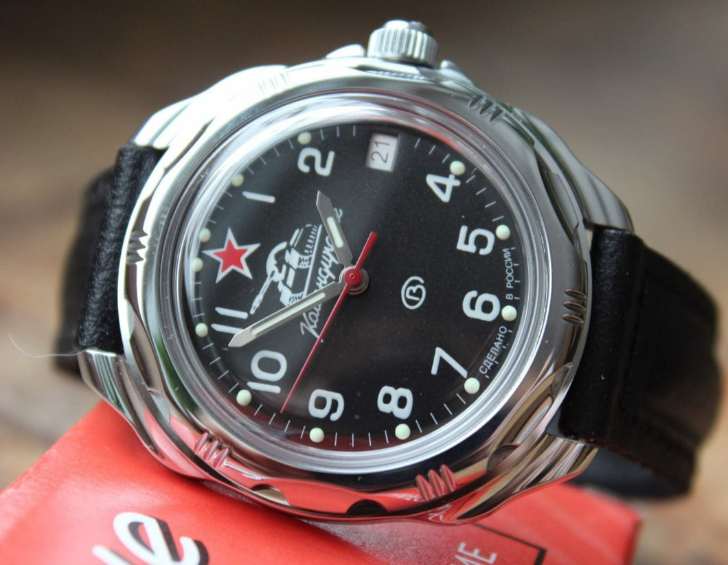 Vostok Komandirsky Russian Military Wrist Watch # 211306 NEW
