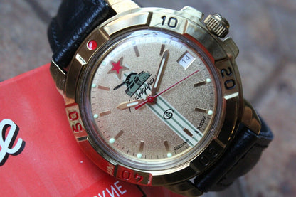 Vostok Komandirsky Military Wrist Watch # 439072 NEW
