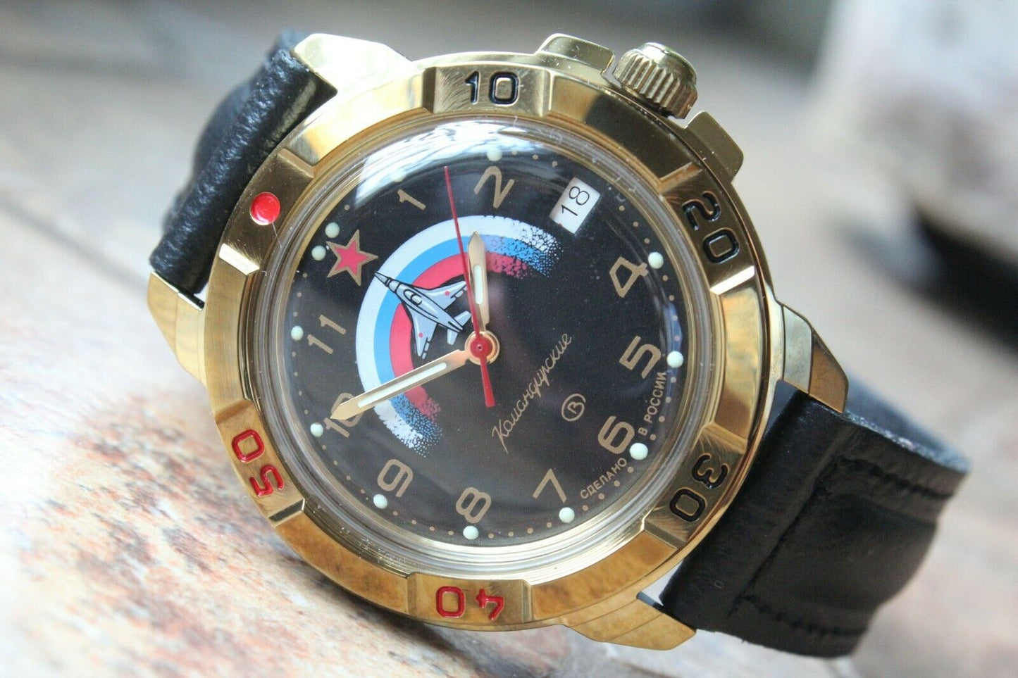 Vostok Komandirsky Military Wrist Watch # 439608 NEW