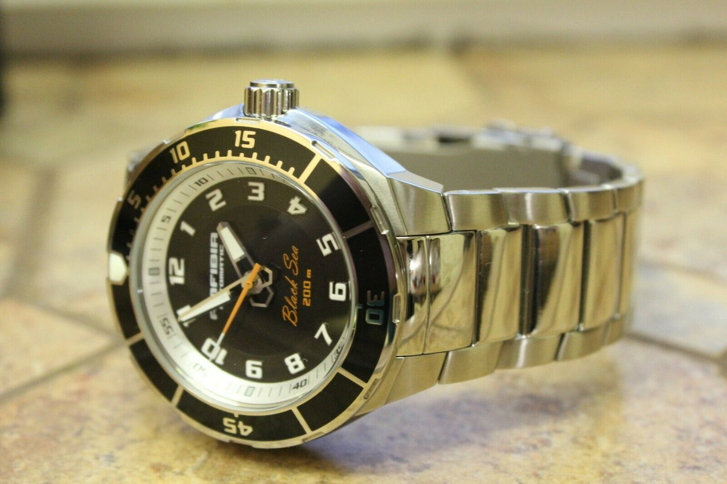Vostok Amphibian 440793 Auto Black Sea Russian mens wrist watch